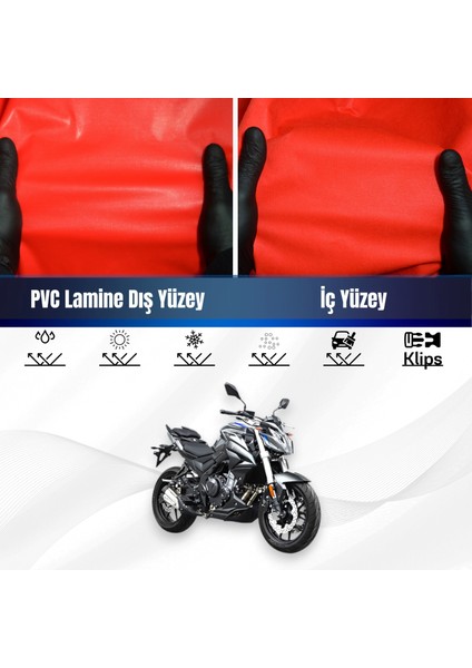 Vespa Gts 125 Supertech Motosiklet Brandası Su Geçirmez Branda Kırmızı Branda Motor Branda S