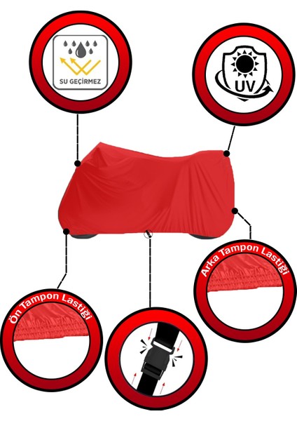 Vespa Gts 125 Supertech Motosiklet Brandası Su Geçirmez Branda Kırmızı Branda Motor Branda S indirimleri