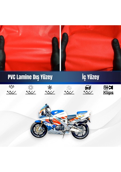 Honda Crf 250 R Motosiklet Brandası Su Geçirmez Branda Kırmızı Branda Motor Branda Xl