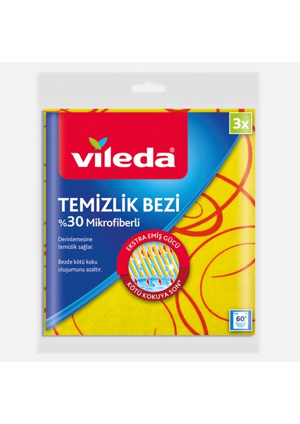 %30 Mikrofiberli Temizlik Bezi 3'lü Paket