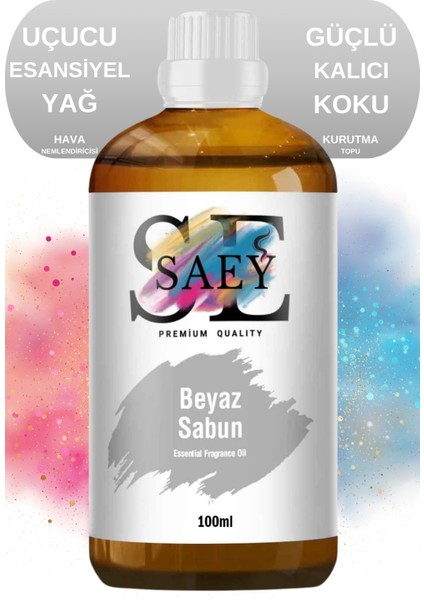 Beyaz Sabun Esansiyel Uçucu Koku Yağ Buhurdanlık Yağı Difüzör Esansı Hobi Esans 100ml