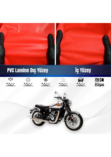 Jinling Eagle Xr 250 cc Motosiklet Brandası Su Geçirmez Branda Kırmızı Branda Motor Branda Xxl
