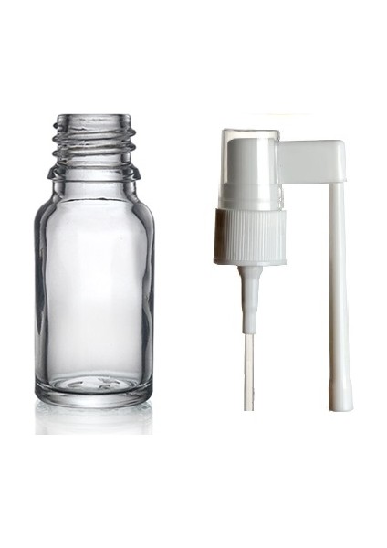 10 ml Şeffaf Ağız Spreyi Başlıklı Cam Şişe, Cam Şişe, 24 Adet