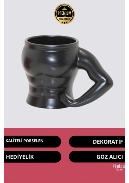 Deluxe Tasarım Dekoratif Estetik Armağan Sevgili Dost Aşk Arkadaş Porselen Vucüt Kupa Bardak
