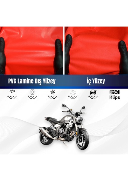 Vespa Gts 125 Motosiklet Brandası Su Geçirmez Branda Kırmızı Branda Motor Branda S
