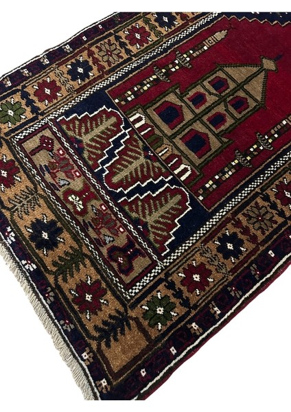 El Dokuma Çamardı Seccade 82X124 Lacivert %100 Yün Namazlık modelleri