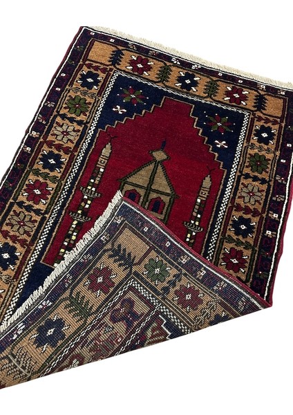 El Dokuma Çamardı Seccade 82X124 Lacivert %100 Yün Namazlık fırsatları