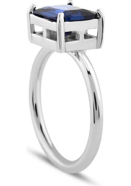 Safir Zirconia Taşlı Baget Kesim Tektaş Yüzük fiyatları