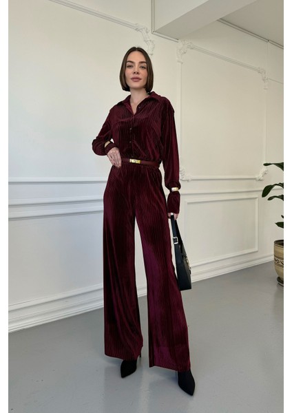 Premium Kadife Takım- Bordo
