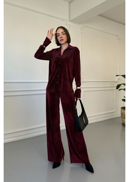 Premium Kadife Takım- Bordo modelleri
