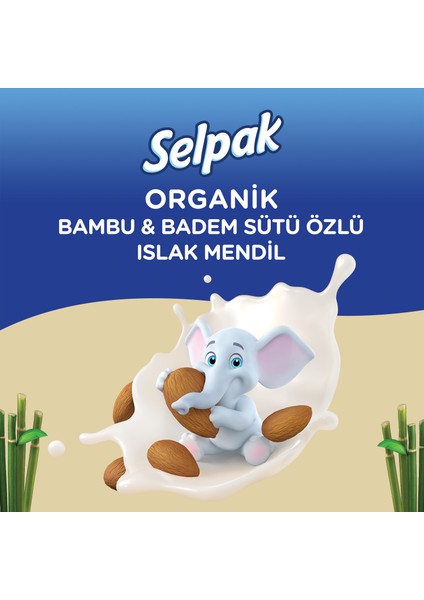 Organik Bambu Özlü & Badem Sütü Özlü Islak Mendil 8'li 400 Yaprak modelleri