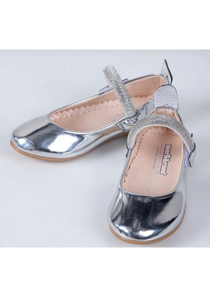 Kız Çocuk Kalpli Gümüş Babet fırsatları