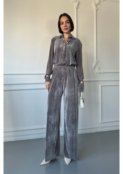 Premium Kadife Takım- Gri