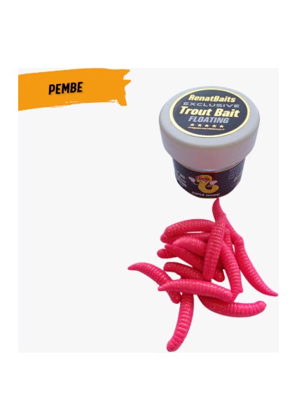 Renat Trout Bait Peynir Kokulu Silikon Kurtçuk Alabalık Yemi  Kırmızı