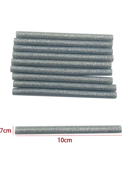 Renkli 7* Gümüş Simli Sıcak Tutkal Çubukları Yapıştırma Tabancası El Sanatları Telefon Kılıfı Albüm Tamir Aksesuarları Yapışkan Çubuk 10 Adet (Yurt Dışından)