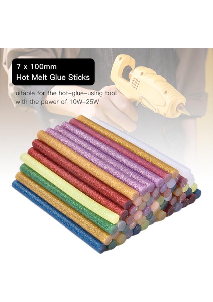 60 Adet 12 Renk Sıcak Eritmeli Yapışkan Yapışkan Çubuk 7 x Dıy Sıcak Tutkal Çubuk Elektrikli Tutkal Tabancası Için El Sanatları Onarım (Yurt Dışından)