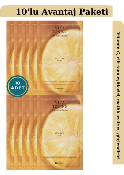Vita Toning Skin Renewal Cilt Tonu Eşitleyici Maske 10 Adet