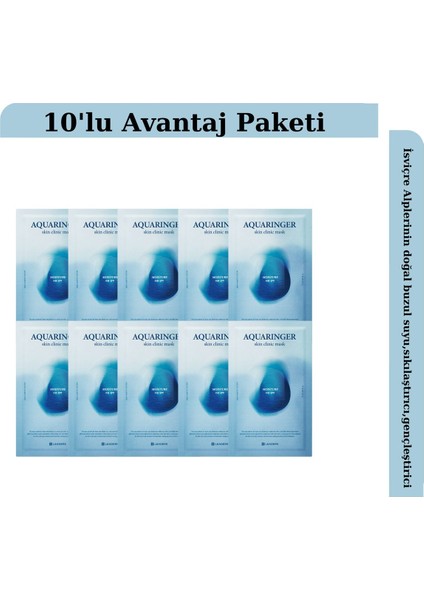 Aquaringer Skin Clinic Nemlendirici Maske 10 Adet