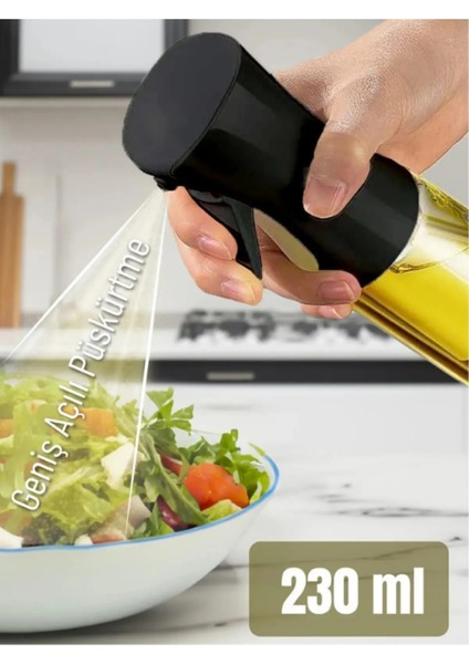 Lüks Cam Sprey Yağdanlık Airfryer,fırın Püskürtücü Yağlık Fısfıs Püskürtmeli Siyah ve Beyaz Renk