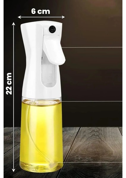 Lüks Cam Sprey Yağdanlık Airfryer,fırın Püskürtücü Yağlık Fısfıs Püskürtmeli Siyah ve Beyaz Renk modelleri