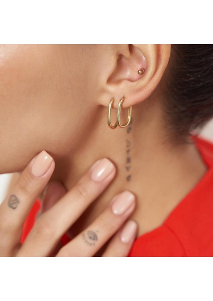 Medium Kare Altın Halka Küpe fiyatları