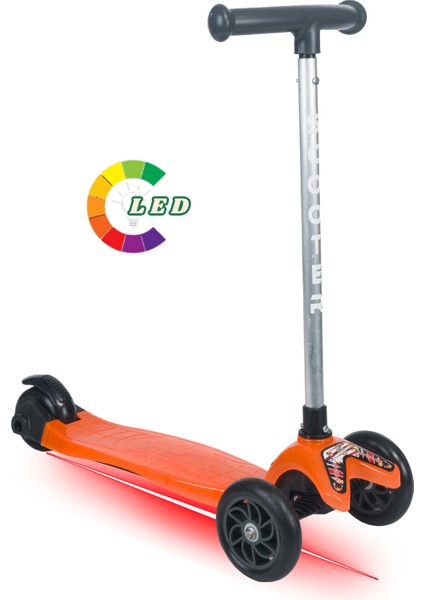 Colorwase LED Işıklı 4 Kademe(50-65 Cm) Ayarlanabilir 3 Tekerlekli Scooter