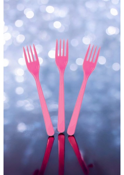 Plastik Çatal Bebe Pembe 75 Adet