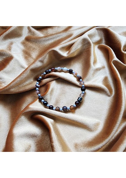 Erkek Bileklik Doğaltaş Göz Akik Kahverengi fiyatları