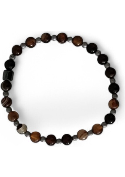 Erkek Bileklik Doğaltaş Göz Akik Kahverengi fırsatları