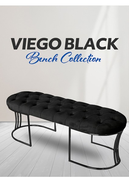 Viego Siyah Bench Puf,metal