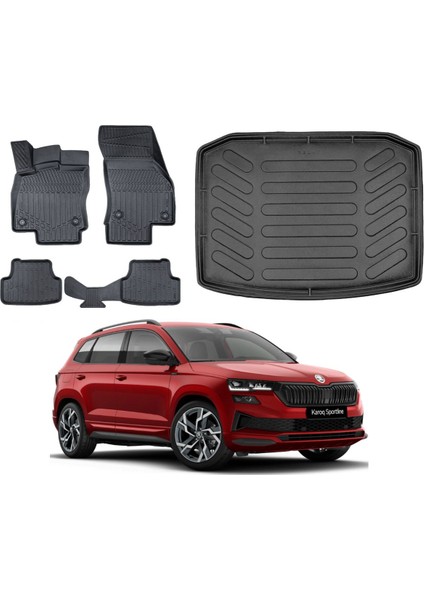 Skoda Karoq 2020 Model Bagaj Havuzu Paspas Takımı Maxi Eva Serisi