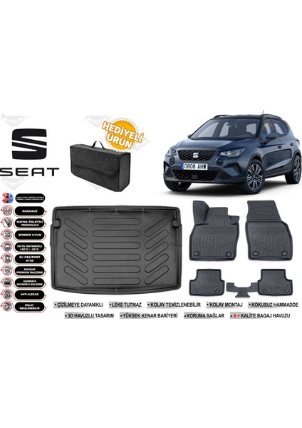 Seat Arona 2025 Model Üst Bagaj Havuzu+Paspas Seti Profesyonel Serisi Hediyeli