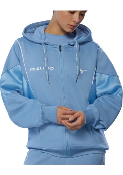Athletics Mizuno Hoody Kadın Kapüşonlu Sweatshirt Mavi