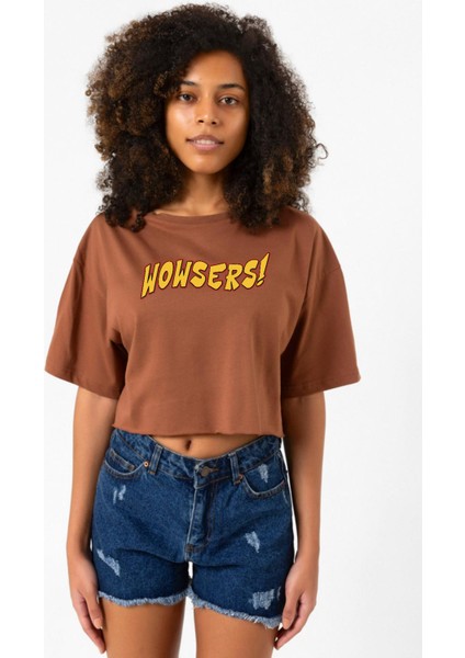 Inspector Gadget Wowsers Kahverengi Kadın Crop Tshirt