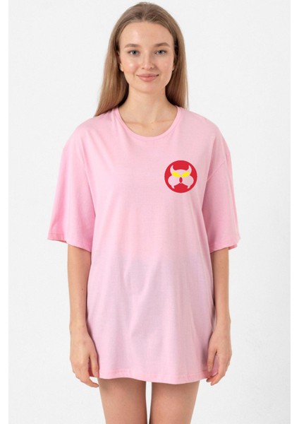 Inspector Gadget Mad Pembe Kadın Oversize Tshirt