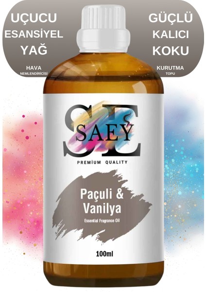 Paçuli Vanilya Esansiyel Uçucu Koku Yağ Buhurdanlık Yağı Difüzör Esansı Hobi Esans 100ML