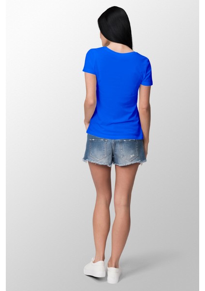 Read Books Baskılı Dar Kesim Kadın Mavi T-Shirt fiyatları