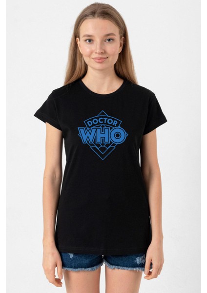 Doctor Who New Siyah Kadın Tshirt