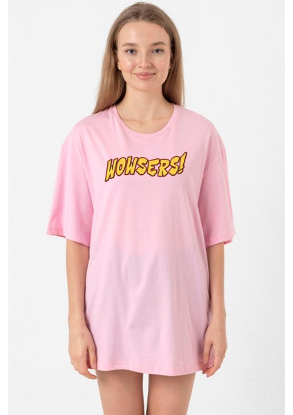Inspector Gadget Wowsers Pembe Kadın Oversize Tshirt