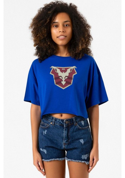 Jupiters Legacy Utopian Chest Mavi Kadın Crop Tshirt