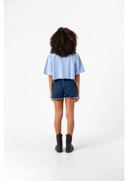 Suriye Yeni Bayrak Bebe Mavi Kadın Crop Tshirt indirimleri