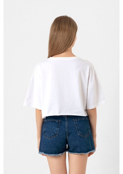 The Umbrella Academy Team Analist Beyaz Kadın Crop Tshirt