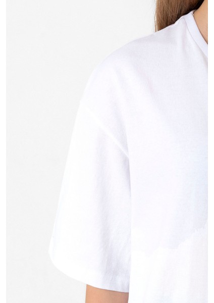 Casper The Friendly Ghost Life Goal Beyaz Kadın Oversize Tshirt indirimleri