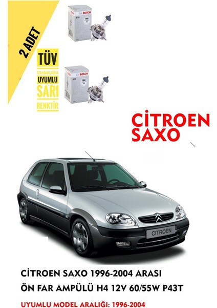Citroen Saxo 1996-2004 Arası Ön Far Ampül Takımı 2 Adet