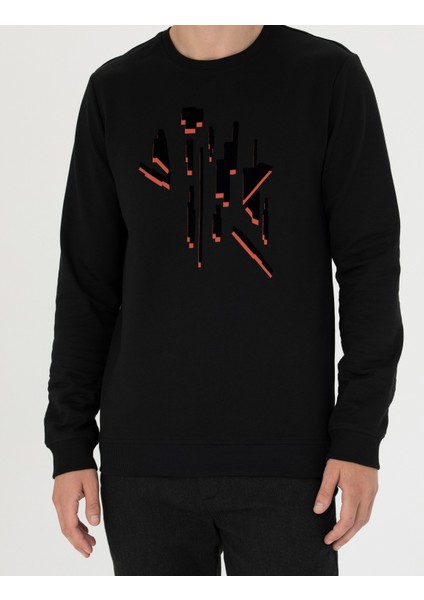 Erkek Siyah Regular Fit Sweatshirt 50279556-VR046