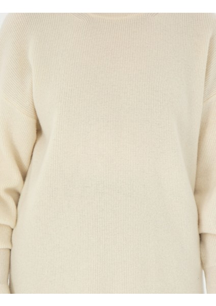 Kadın Ekru Regular Fit Yün Kazak 50296484-VR019