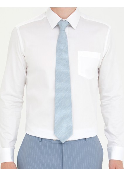 Erkek Beyaz Regular Fit Uzun Kollu Klasik Gömlek 50268202-VR013