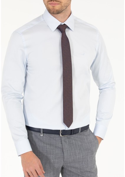 Erkek Açık Mavi Slim Fit Uzun Kollu Klasik Gömlek 50268201-VR003