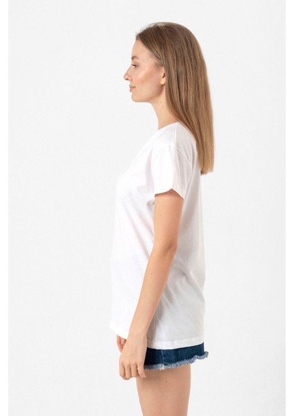 Rolling Quartz Fearless Beyaz Kadın Bisikletyaka Tshirt modelleri