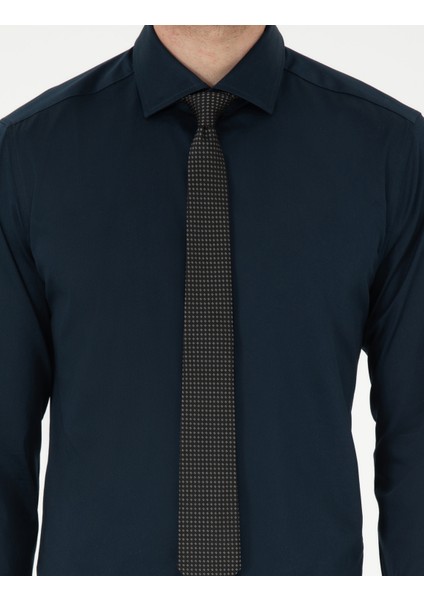 Erkek Lacivert Ex. Slim Fit Uzun Kollu Basic Gömlek 50292526-VR033
